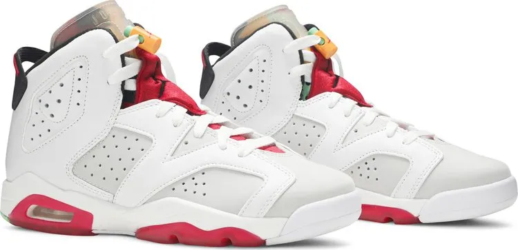 Air Jordan 6 Retro GS Hare Sneakers, White