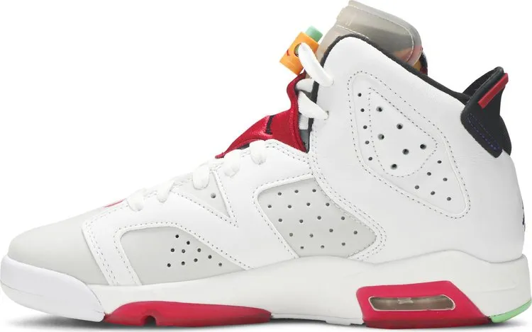 Air Jordan 6 Retro GS Hare Sneakers, White