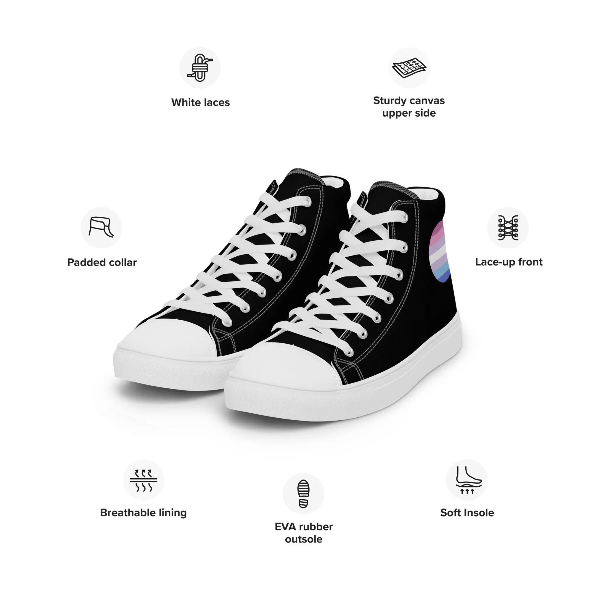Bigender Men’s High Top Canvas Athletic Shoes