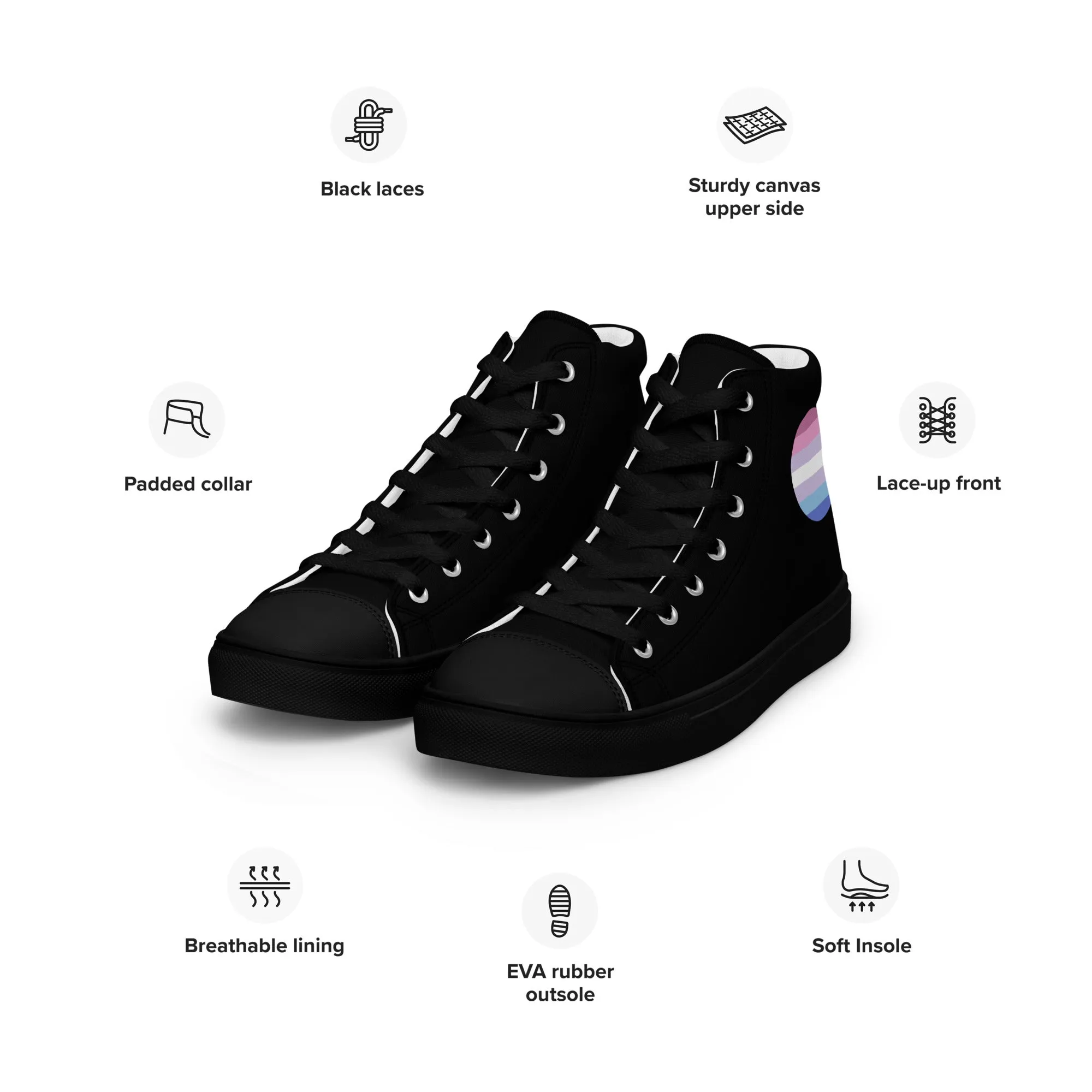 Bigender Men’s High Top Canvas Athletic Shoes