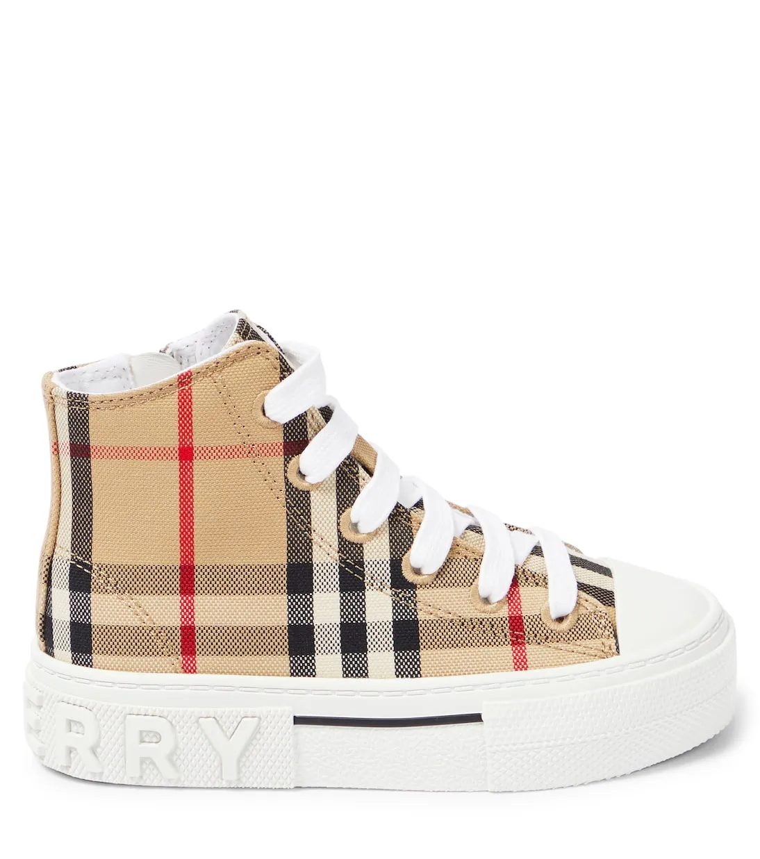 Burberry Kids Canvas Sneakers in Beige