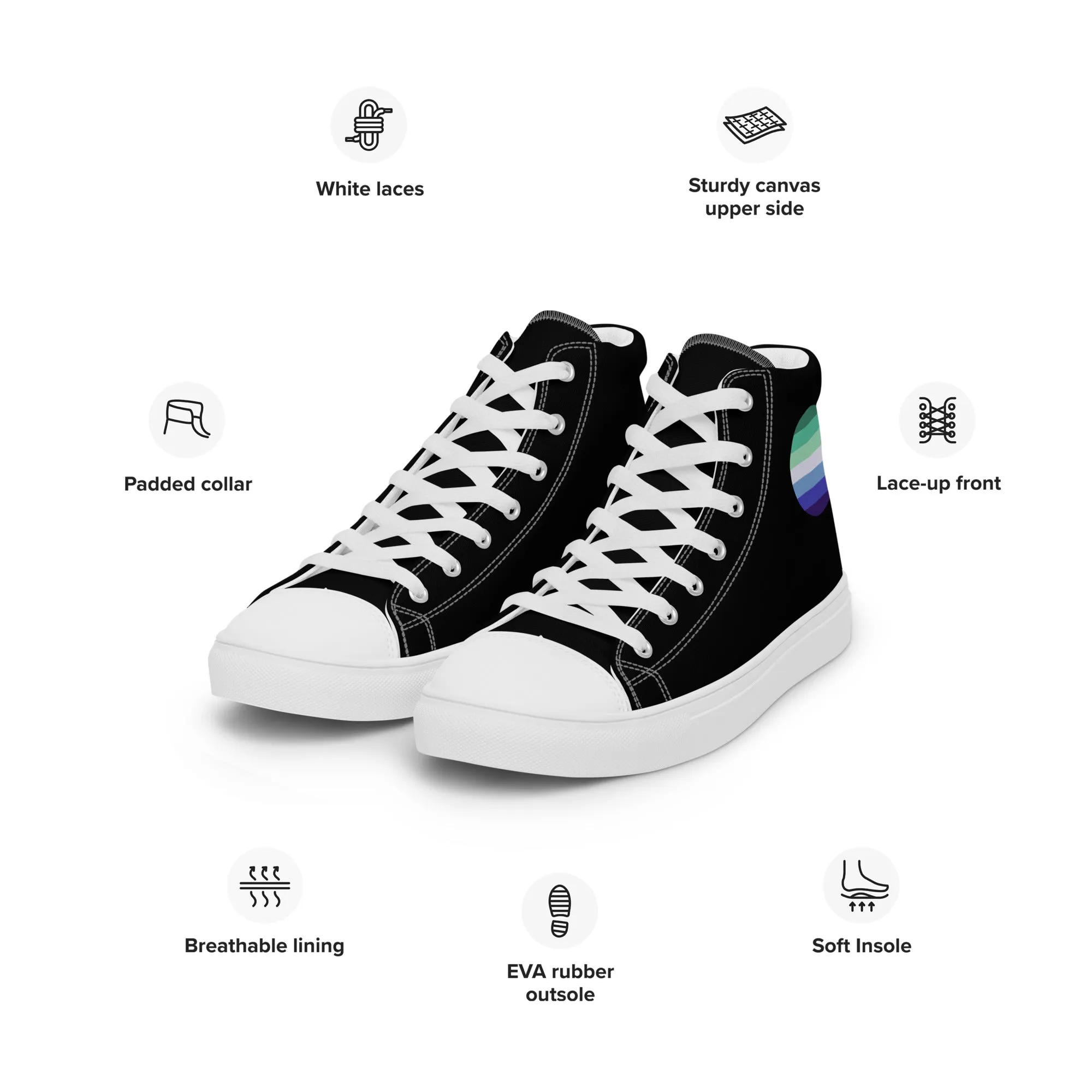 Gay MLM Vincian Men’s High Top Canvas Athletic Shoes
