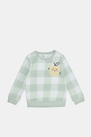 Infant Girls Green Checkered Sweatshirt