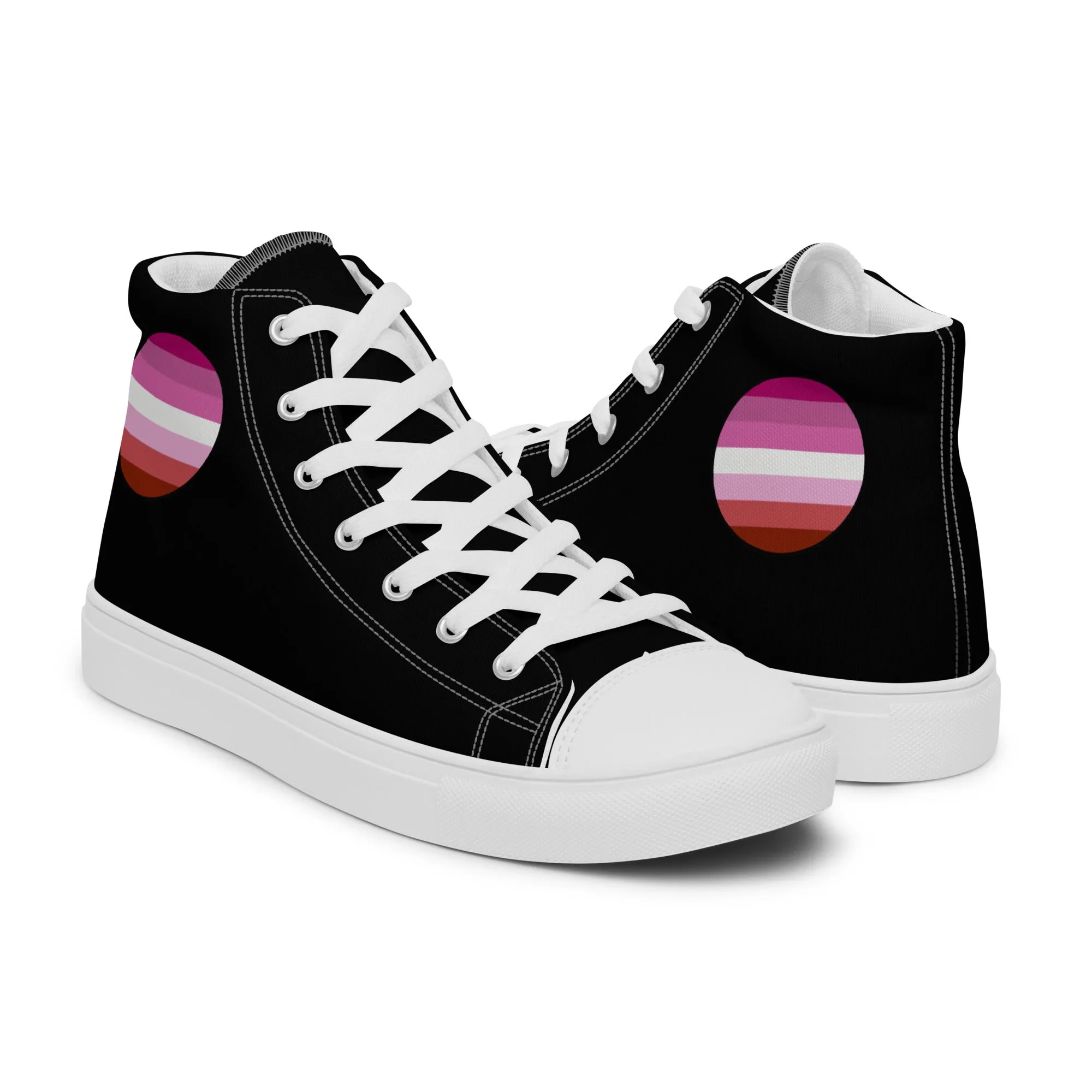 Lesbian Pride Women’s High Top Canvas Athletic Shoes