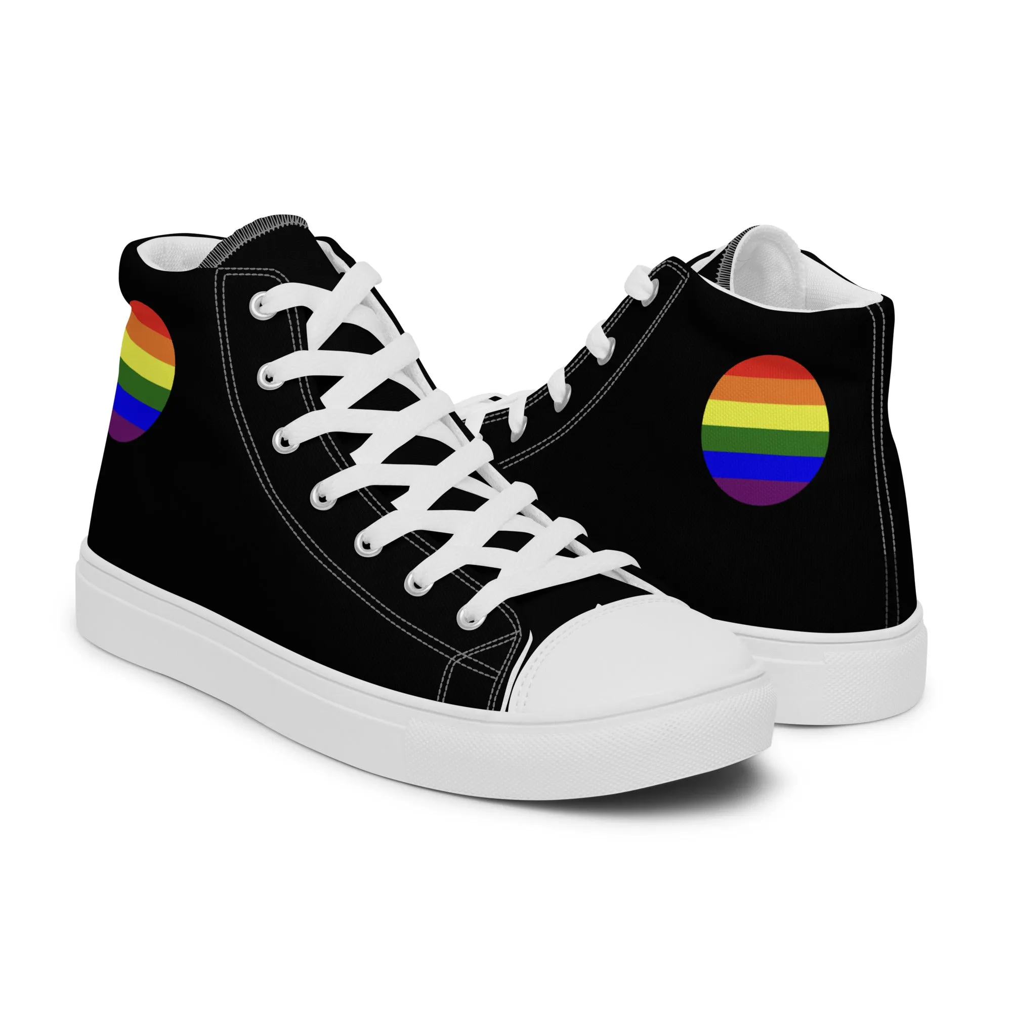 LGBTQ Pride Men’s High Top Canvas Athletic Shoes