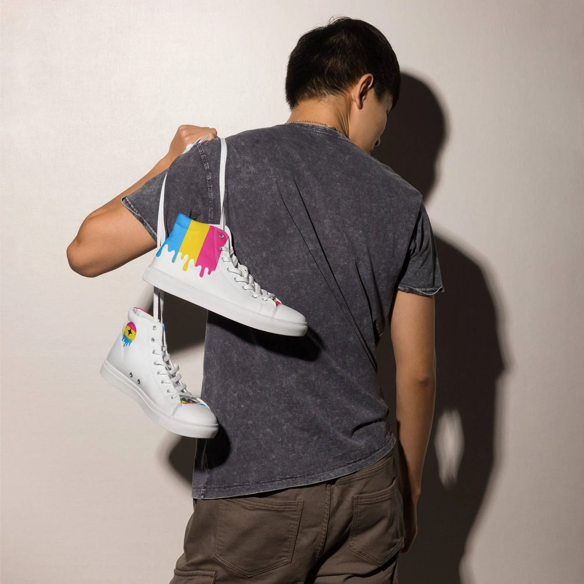 Pansexual Pride Men’s high top shoes