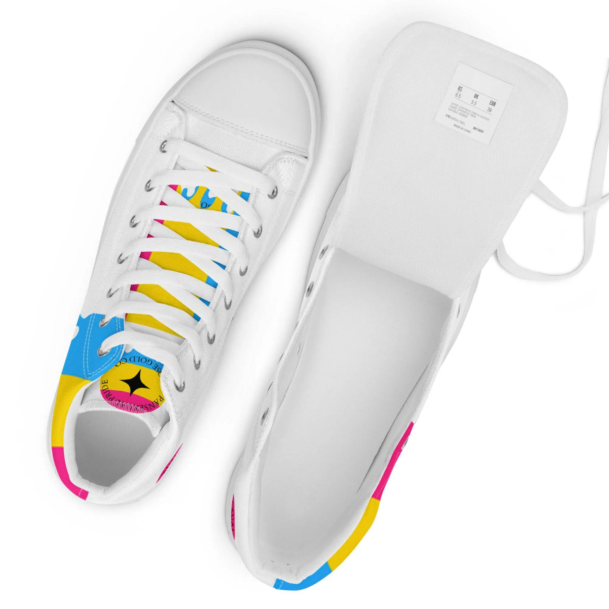 Pansexual Pride Men’s high top shoes