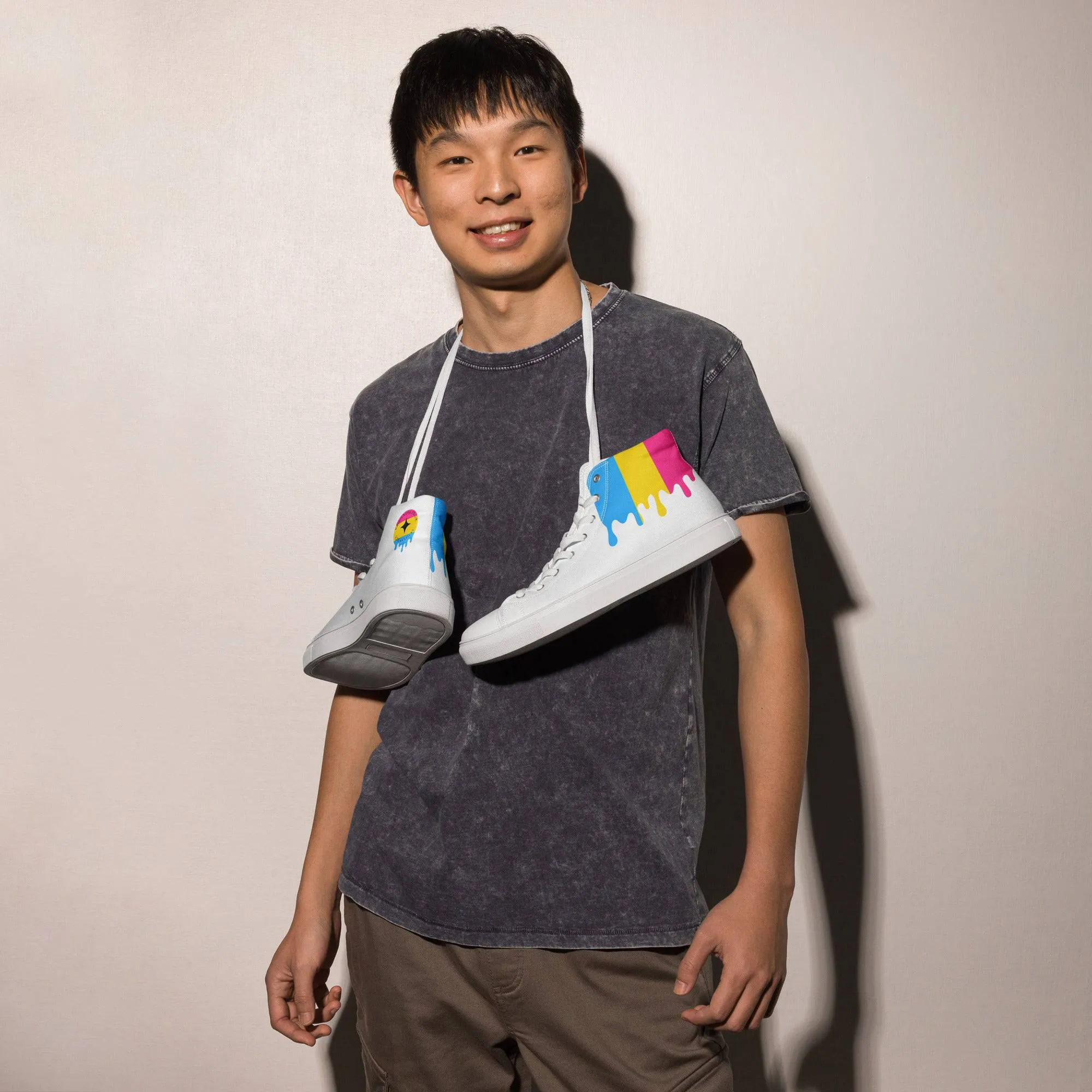 Pansexual Pride Men’s high top shoes