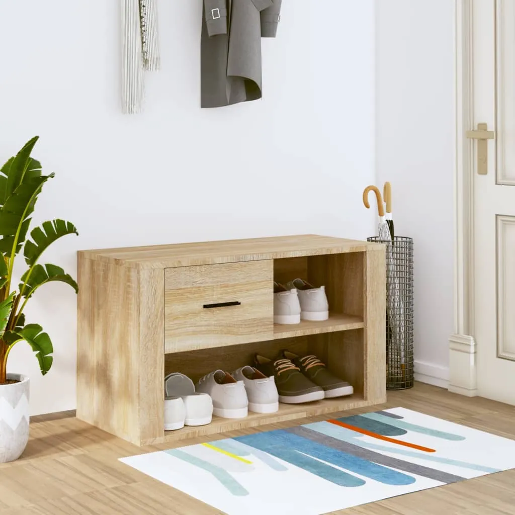 Shoe Cabinet Sonoma Oak 80x35x45 cm Engineered Wood