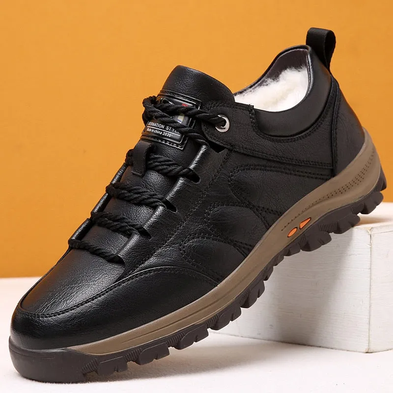 Spring and summer men's cowhide casual leather shoes