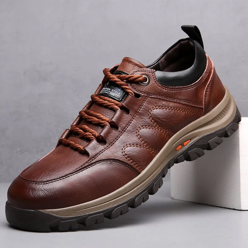Spring and summer men's cowhide casual leather shoes