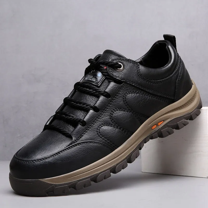 Spring and summer men's cowhide casual leather shoes