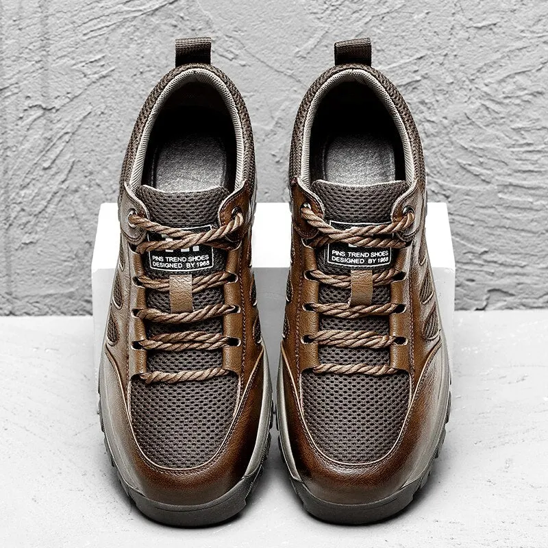 Spring and summer men's cowhide casual leather shoes