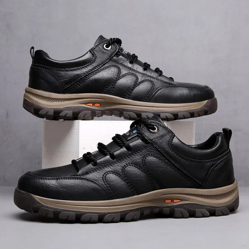 Spring and summer men's cowhide casual leather shoes